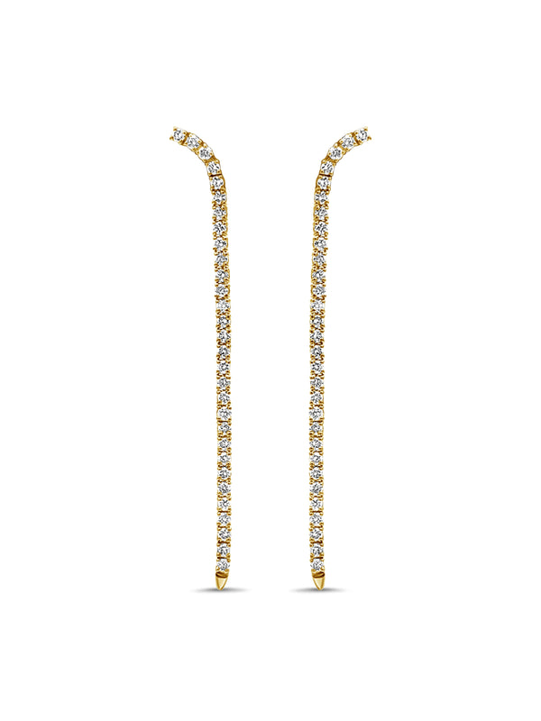 Diamond Tennis Drop Earrings
