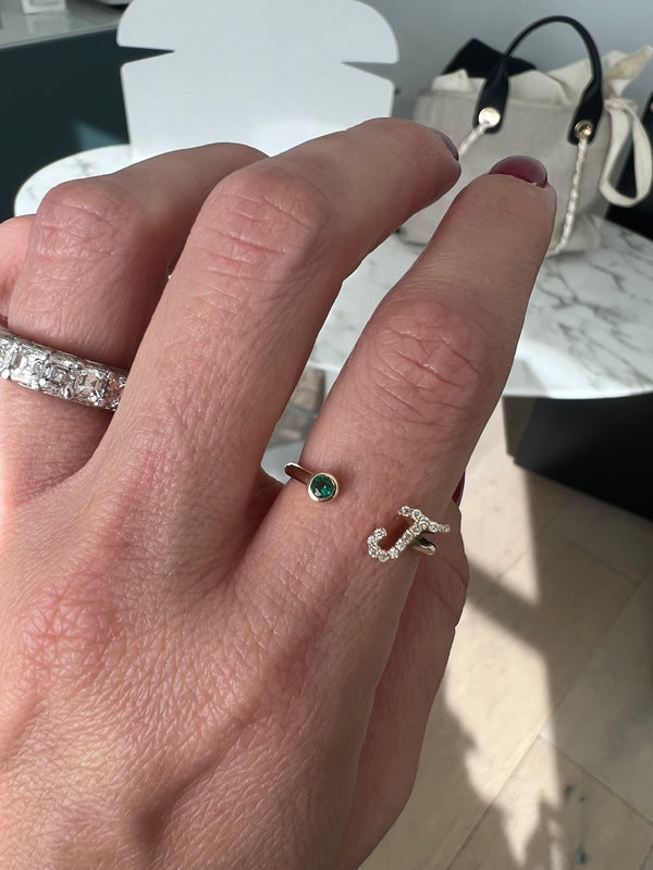 Diamond Initial Ring