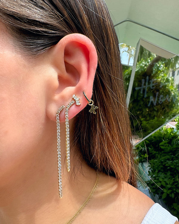 Diamond Tennis Drop Earrings