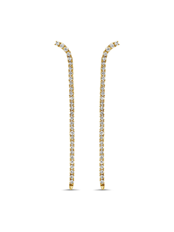 Diamond Tennis Drop Earrings