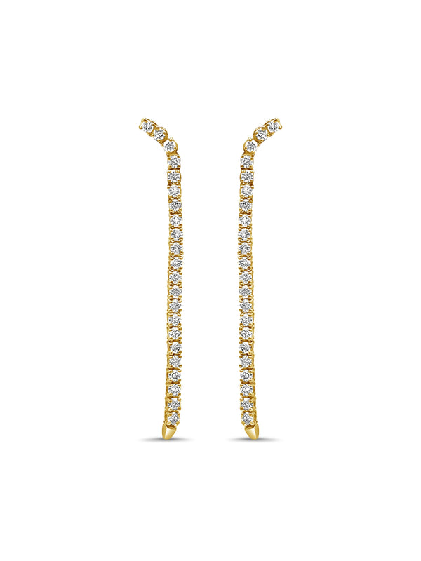 Diamond Tennis Drop Earrings