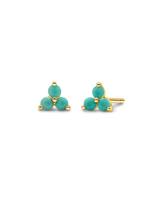 Small Trio Turquoise Stud Earrings