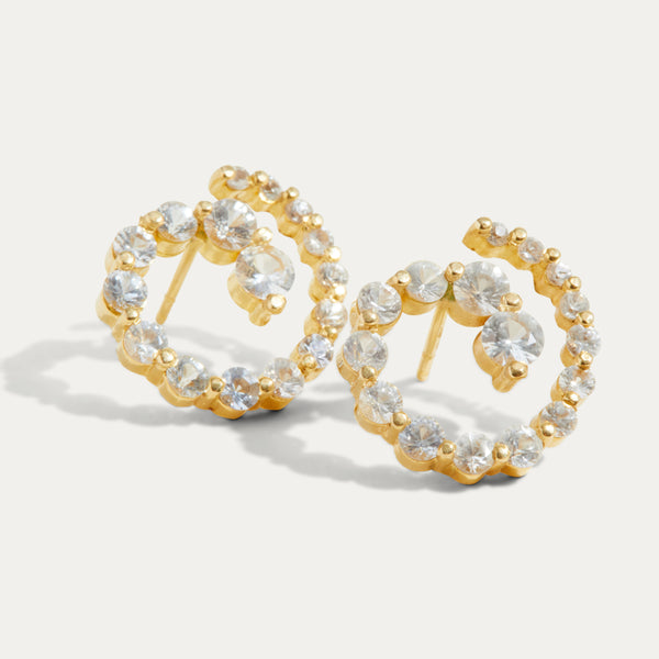 Krieger Collection White Topaz Spiral Earring
