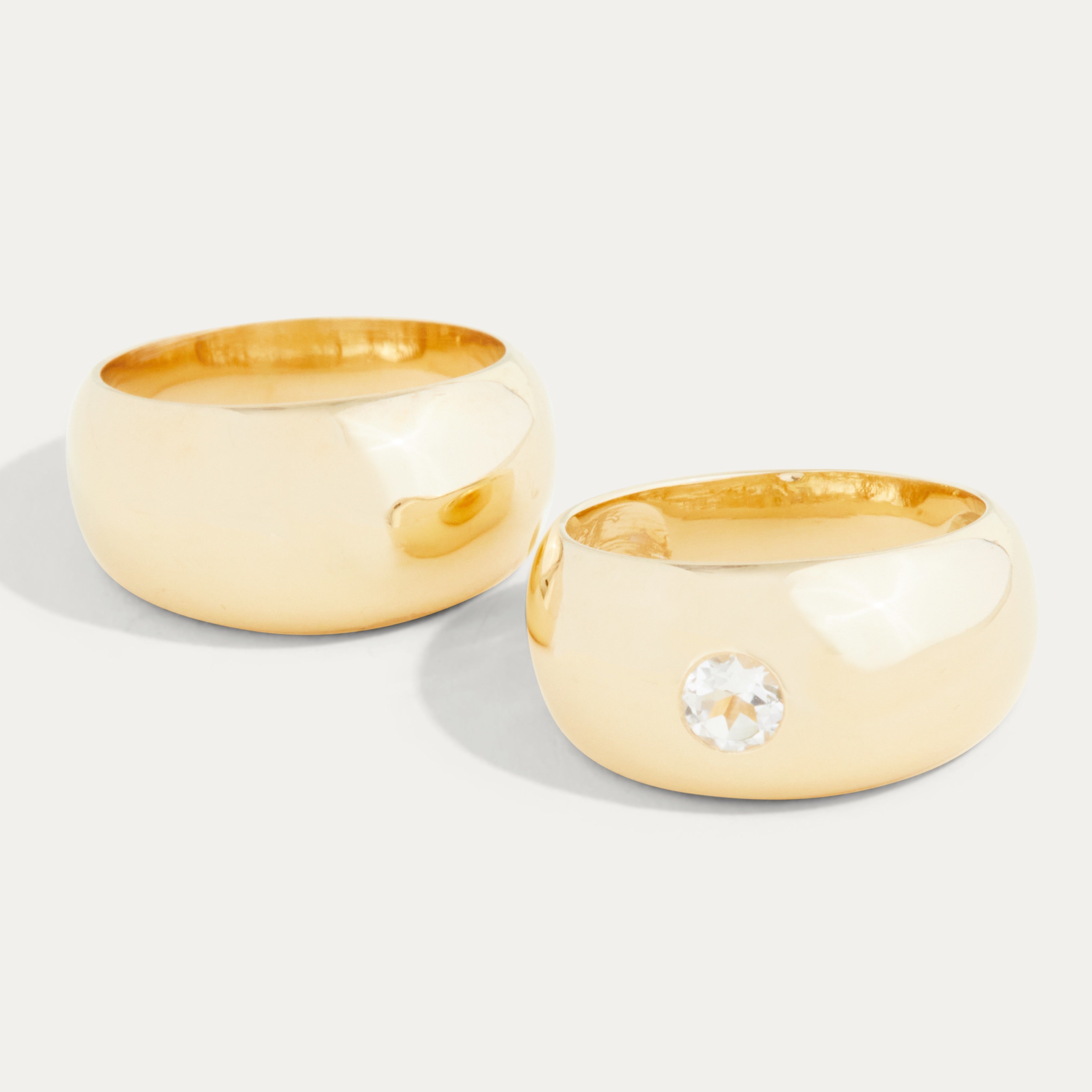 14K yellow gold small dome ring