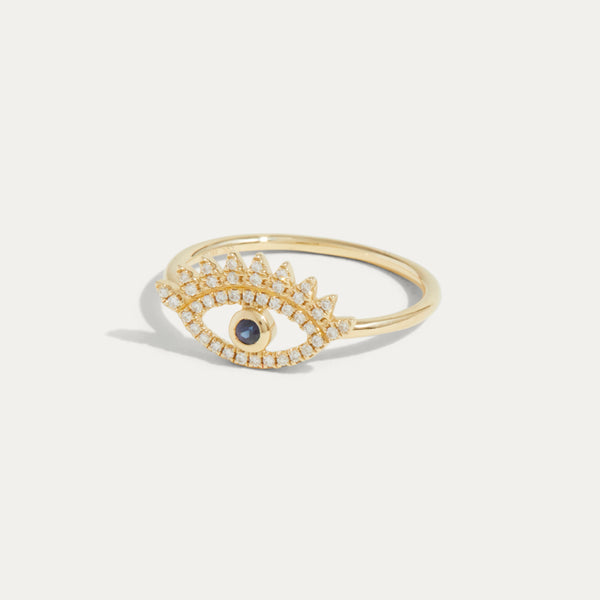 Pave Diamond Evil Eye Ring