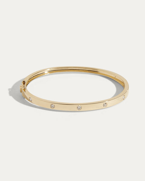 Krieger Collection | 5 Diamond Gold Bangle