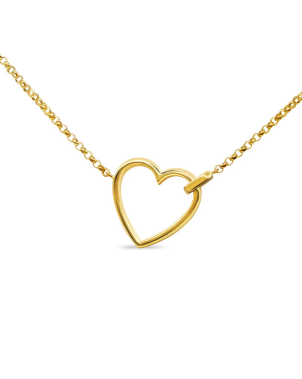 Reversible Pave & Gold Heart Necklace