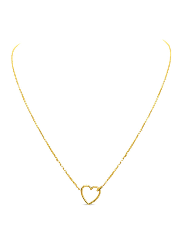 Reversible Pave & Gold Heart Necklace