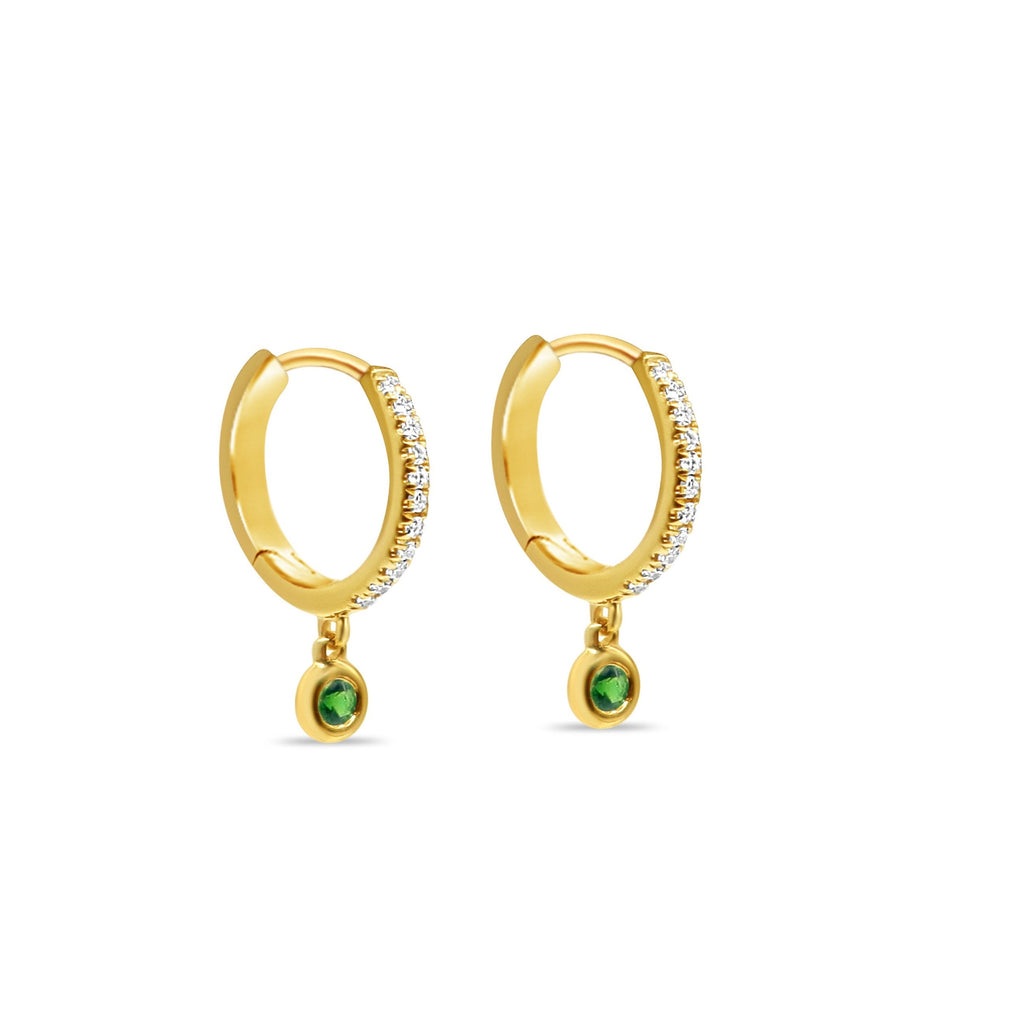 Color Stone:Emerald;Single/Pair:Pair