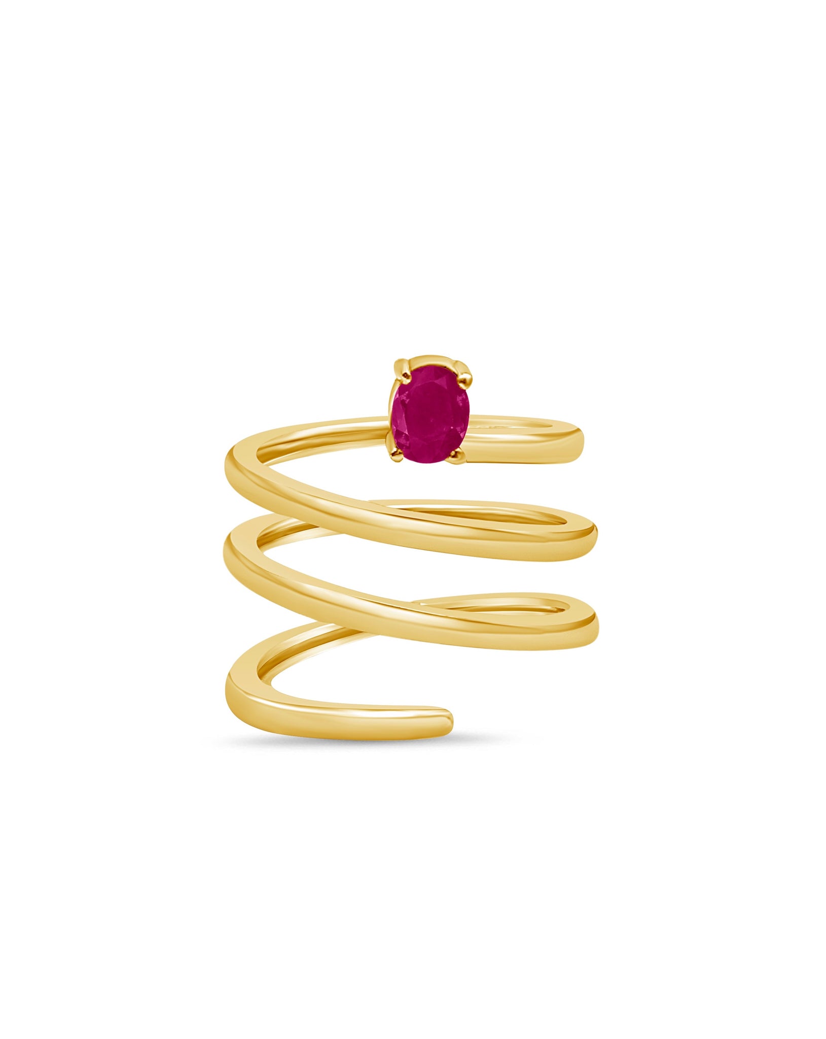 Oval Stone Spiral Ring