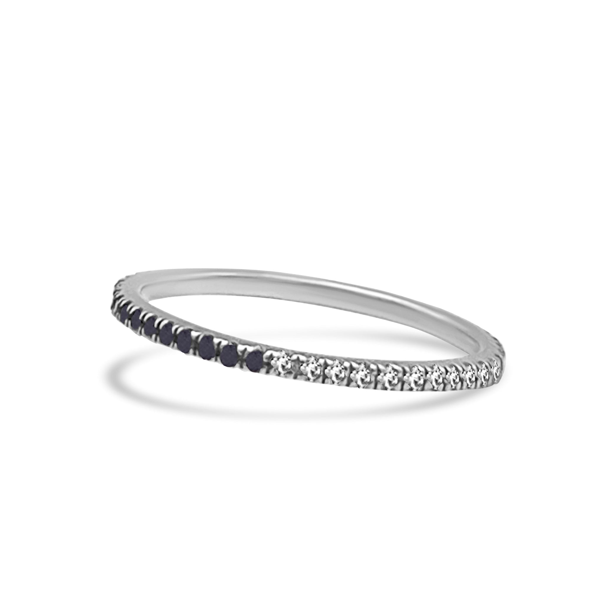 Half & Half Diamond-Black Diamond Eternity Band