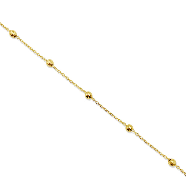 Diamond Cut Ball Anklet
