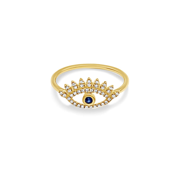 Pave Diamond Evil Eye Ring